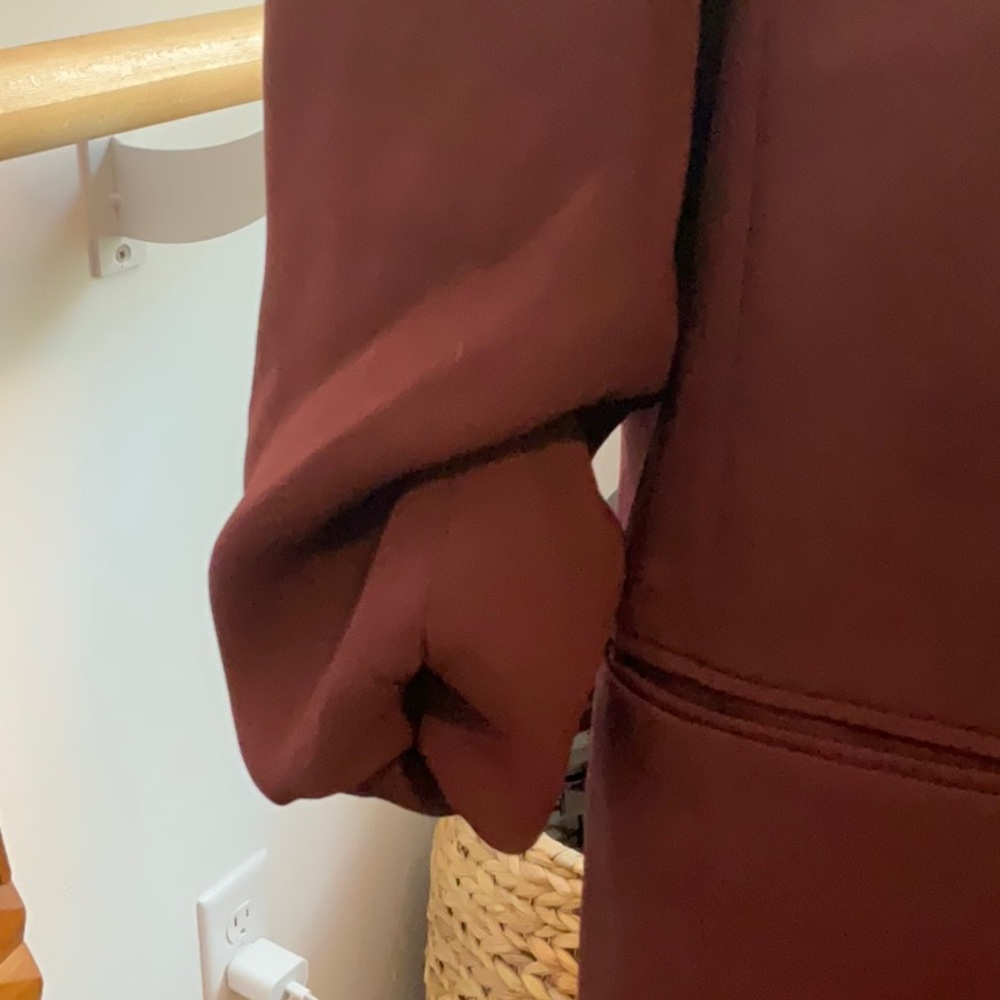 Express Burgundy Open Front Blazer - Picture 3 of 6